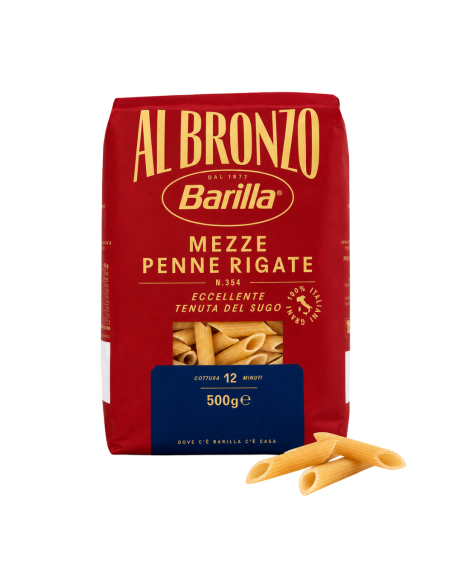 Mezze Penne Rigate Al Bronzo – pâtes italiennes Barilla