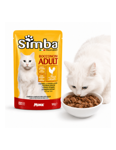 Simba Bocconcini Gatto Adult Pollo e Fegato in busta - 100 gr