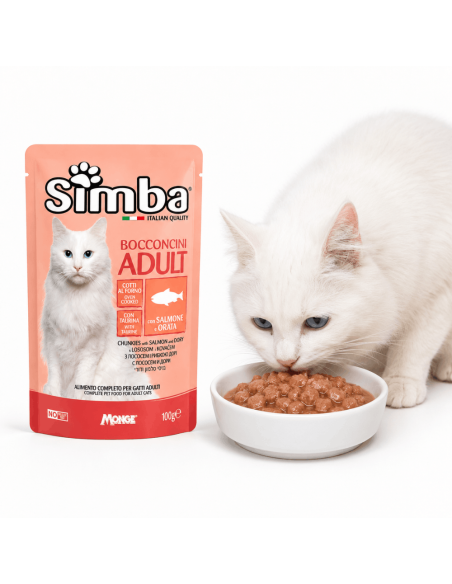 Salmon and sea bream cat chunks Simba – Steam cooked