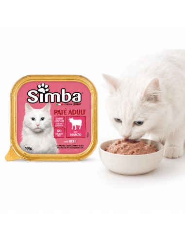 Beef cat pâté Simba – Italian steam-cooked wet food