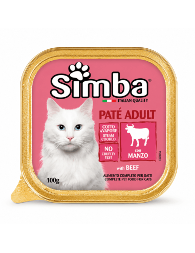 Beef cat pâté Simba – Italian steam-cooked wet food