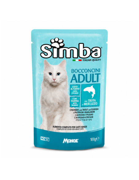 Trout and cod cat chunks Simba – Italian steam cooked