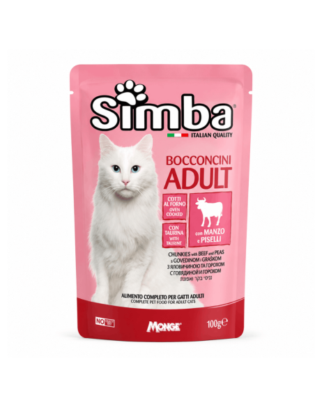 Simba Bocconcini Gatto Adult Manzo e Piselli | Monge