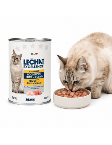 Meta Title: LeChat Sterilized Chicken and Pork Cat Food in Tin