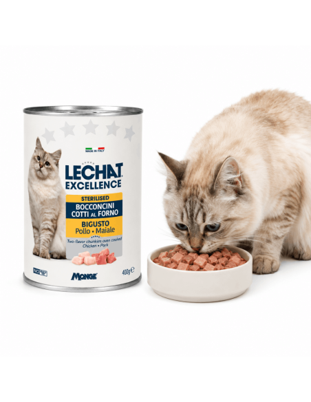 Meta Title: LeChat Sterilized Chicken and Pork Cat Food in Tin
