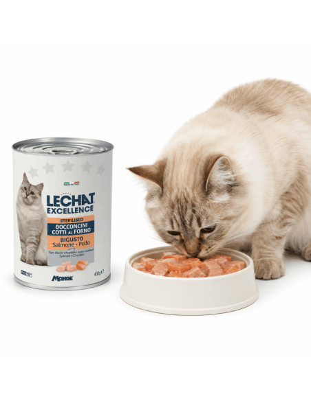 Lechat sterilisé morceaux de saumon et poulet