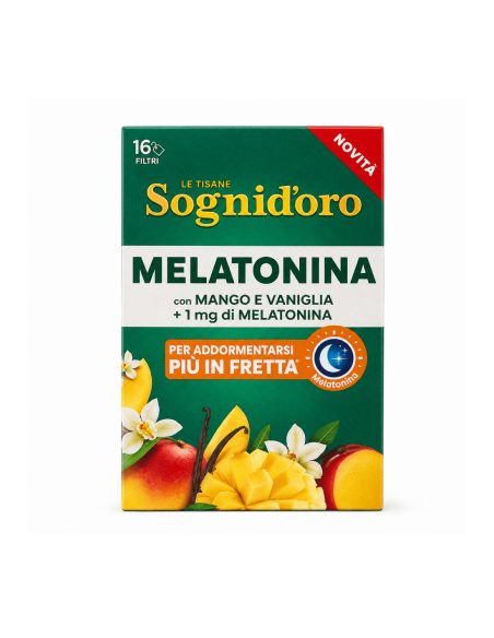 Sogni d'Oro Tisana con Melatonina Mango e Vaniglia - 16 filtri