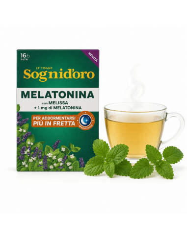 Sognid'oro Tisane du Soir avec Melatonin et Mélisse