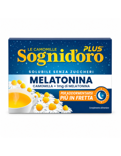 Sogni d'Oro Chamomile with Melatonin Soluble - 16 sachets - Free shipping delivered to EUROPE and UK