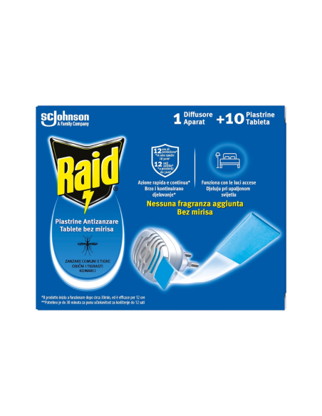 Raid 1 Diffusore Aparat + 10 Piastrine antizanzare