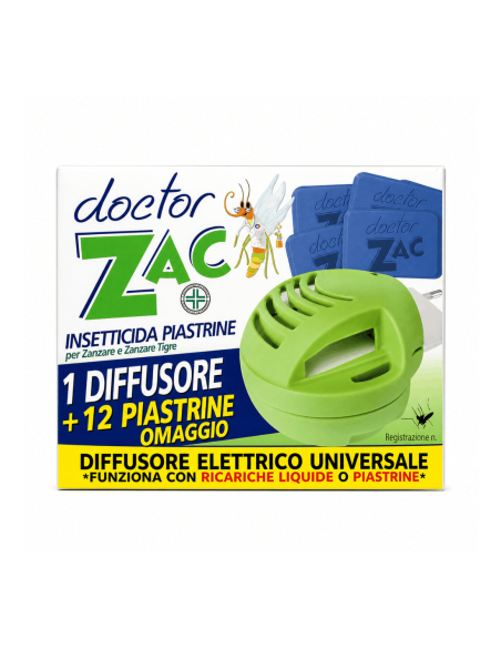 Doctor Zac 1 Diffusore elettrico universale + 12 Piastrine insetticida