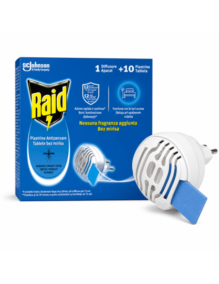 Raid elektrischer Mückenstecker mit Plättchen für Zuhause
