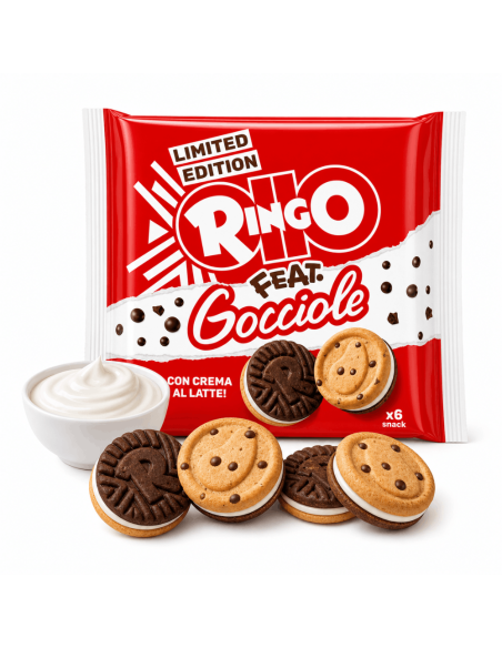 Chocolate biscuits with cream - Pavesi Ringo Gocciole