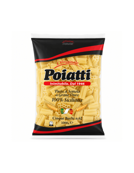 Poiatti 62 Cinque Buchi 100% Grano Siciliano - 1 Kg