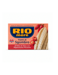 Rio Mare Filetti di Sgombro all'Olio di Oliva con Peperoncino piccante - 125 gr