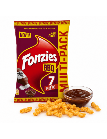Fonzies Multipack BBQ-smaak, 7 Zakjes Mais Snacks