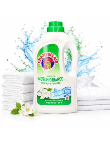 Chanteclair Waschmaschine Weißer Moschus 28 Waschgänge - 1260 ml - Kostenloser Versand nach Europa und Großbritannien