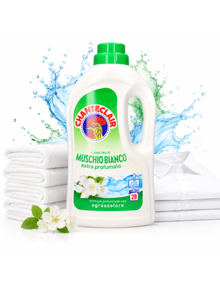 Chanteclair Waschmaschine Weißer Moschus 28 Waschgänge - 1260 ml - Kostenloser Versand nach Europa und Großbritannien