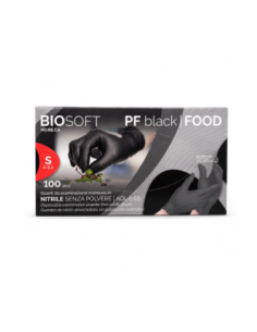 BioSoft Black Food Guanti in Nitrile Monouso Senza Polvere S - 100 pz
