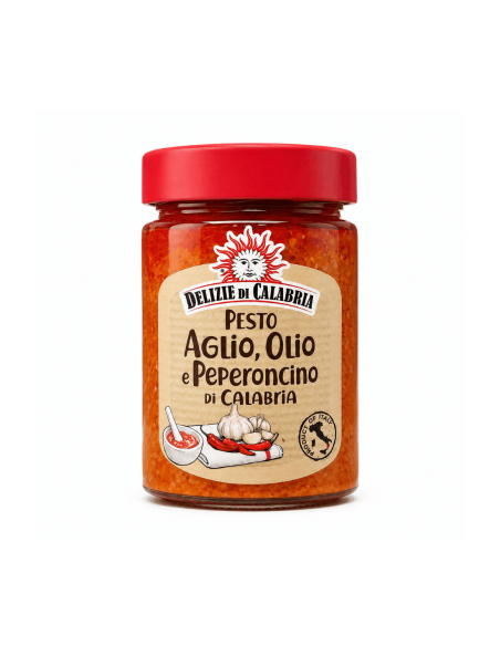 Delizie di Calabria Pesto Aglio, Olio e Peperoncino di Calabria - 190 gr