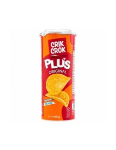 Crik Crok Plus Original Crisps in a tube, front pack