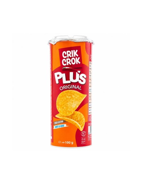 Crik Crok Plus Patatine Original in tubo, confezione frontale