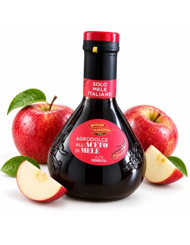 Monari Federzoni Condiment Aigre-Doux au Vinaigre de Cidre avec pommes rouges et vertes
