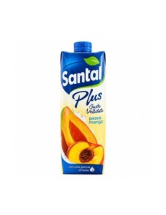 Santal Plus Pfirsich-Mango Fruchtgetränk Vorderseite der Packung