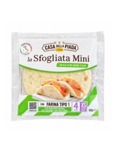 Casa della Piada La Sfogliata Mini piadina à l'huile d'olive vierge extra 100 g face avant du paquet