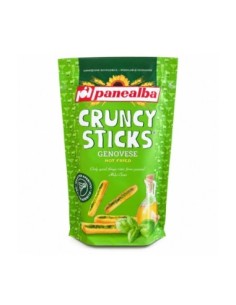 Panealba Cruncysticks Genovese basilic et ail face avant de l’emballage