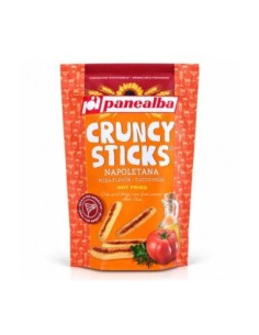 Panealba Cruncysticks Napoletana met pizzasmaak voorkant van de verpakking