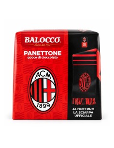 Balocco AC Milan panettone with chocolate chips and official scarf 500g
