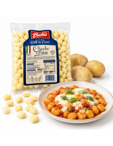 Badia Chicche di Patate with potatoes and mini potato gnocchi alla Sorrentina with tomato sauce, mozzarella and basil