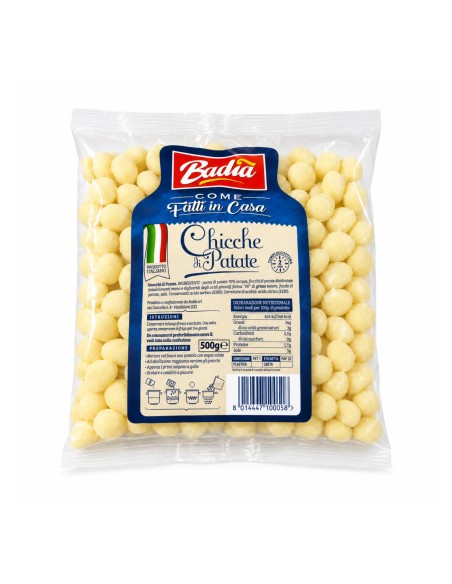 Badia Chicche di Patate mini potato gnocchi 500 g pack on white background