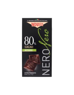 Novi NeroNero Zartbitterschokolade mit 80% Kakao, Vorderseite der Verpackung