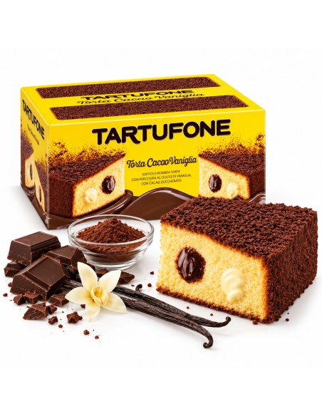 Motta Tartufone Chocolate and Vanilla Cake - 450 gr - Free shipping delivered to EUROPE and UK