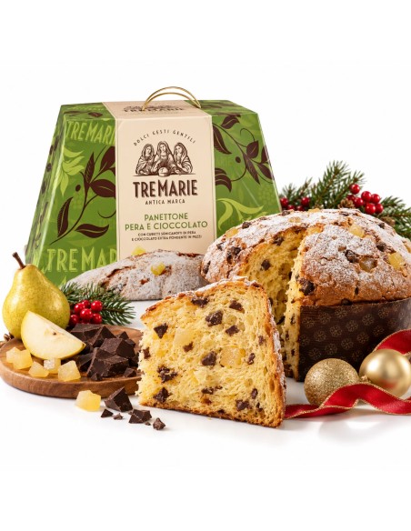 Tre Marie Panettone Pear and Chocolate - 930 g - Free shipping delivered to EUROPE and UK