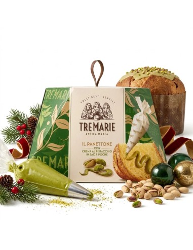 Tre Marie Panettone with Pistachio Cream with piping bag - 950 g - Free shipping delivered to EUROPE and UK