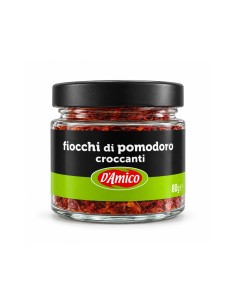 Bocal de Flocons de Tomates Séchées Croustillants D'Amico, vue de face