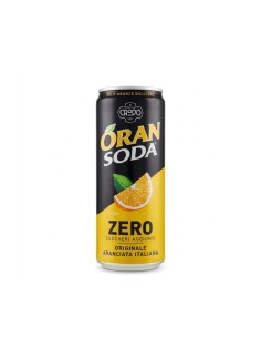OranSoda Zero soda italien à l'orange, vue de face de la canette